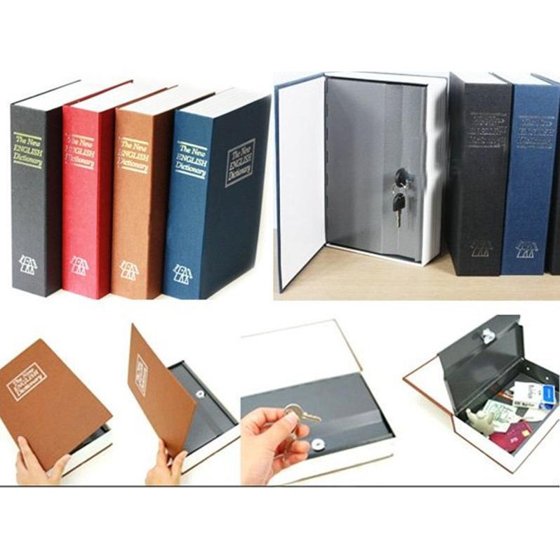 [FREESHIP] Két sắt mini ngụy trang hình quyển sách ( có chìa Khóa )