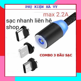 [freeship 50k] CÁP NAM CHÂM BA ĐẦU PHÁT SÁNG TỰ NGẮT ĐIỆN KHI ĐẦY, TỰ ĐẨY KHI HẾT PIN