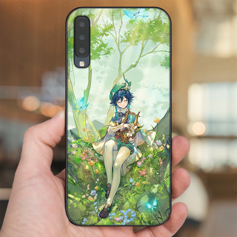 Ốp lưng Samsung A7 2018 viền đen in hình Venti Genshin Impact