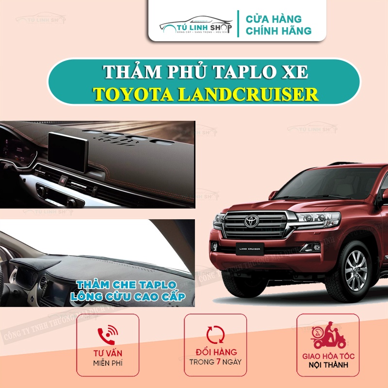 Thảm taplo TOYOTA LAND CRUISER bằng lông Cừu 3 lớp hoặc Da Cacbon