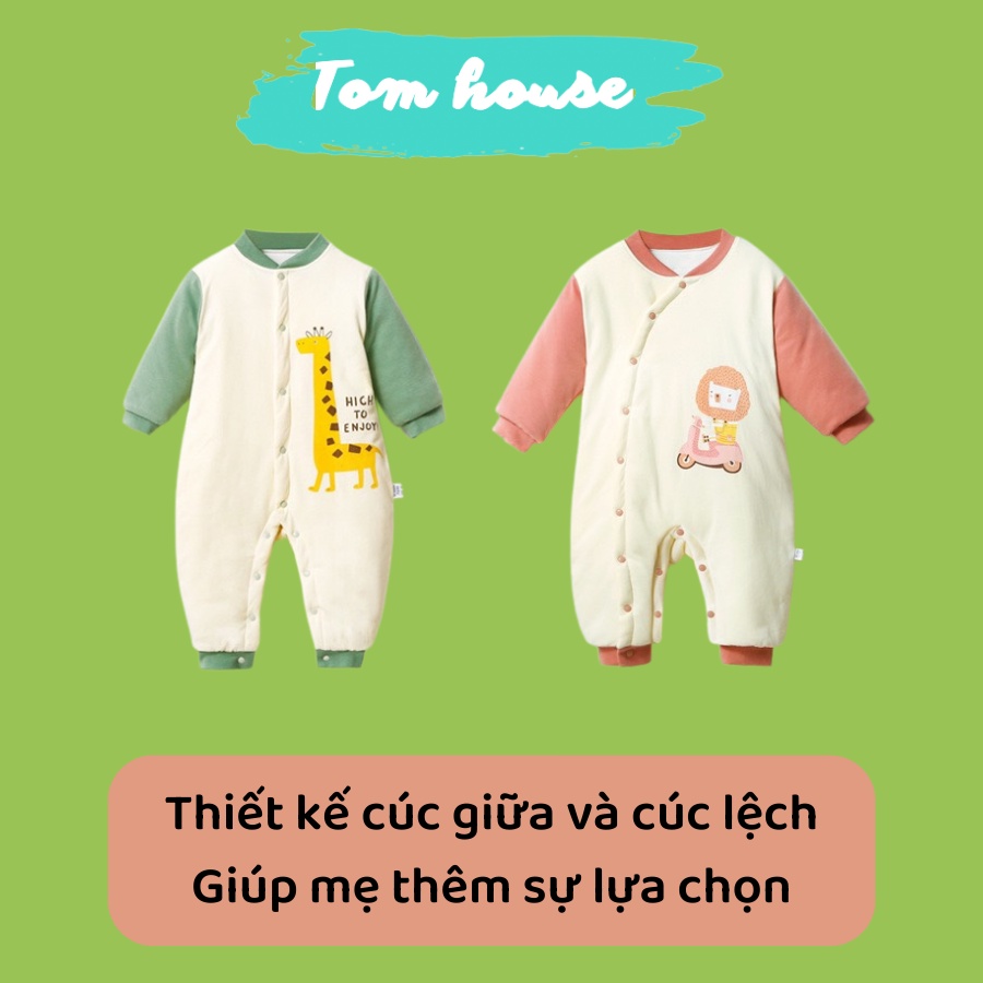 Bộ Liền Thân Trần Bông-Nỉ Siêu Dày Mặc Đại Hàn Cho Bé Sơ Sinh Hàng Quảng Châu Cao Cấp 𝟏𝟗𝐁𝐃𝐃