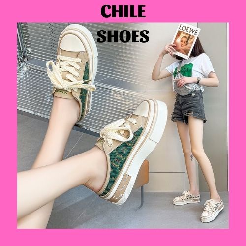 Giày nữ thể thao đạp gót - giày sục nữ độn đế 3cm 2 màu kiểu dáng basic FULL BOX Cao Cấp.