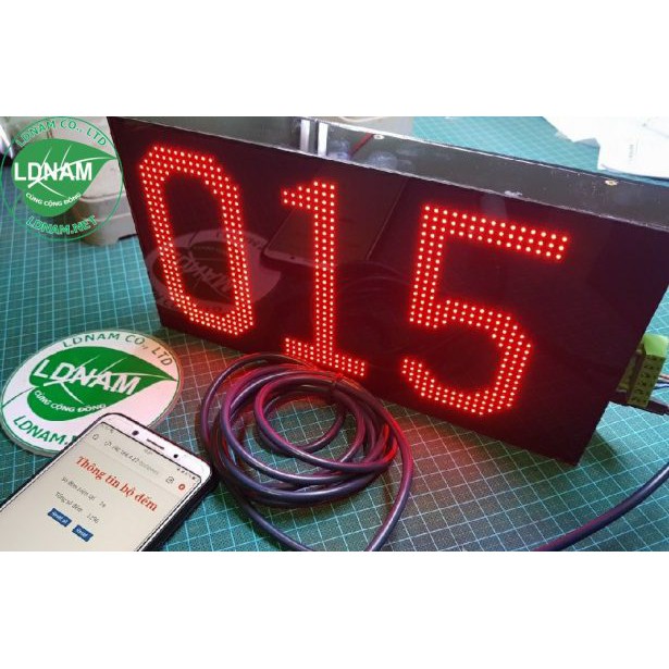 Bộ đếm sản phẩm kết nối wifi LDNam hiển thị 3 số đếm