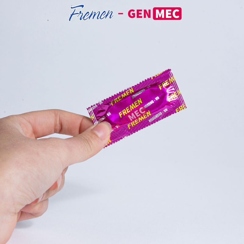 Bao cao su Fremen (bcs condom) giá rẻ cho gia đình, khách sạn có gai nhỏ, hương dâu hộp 120 cái