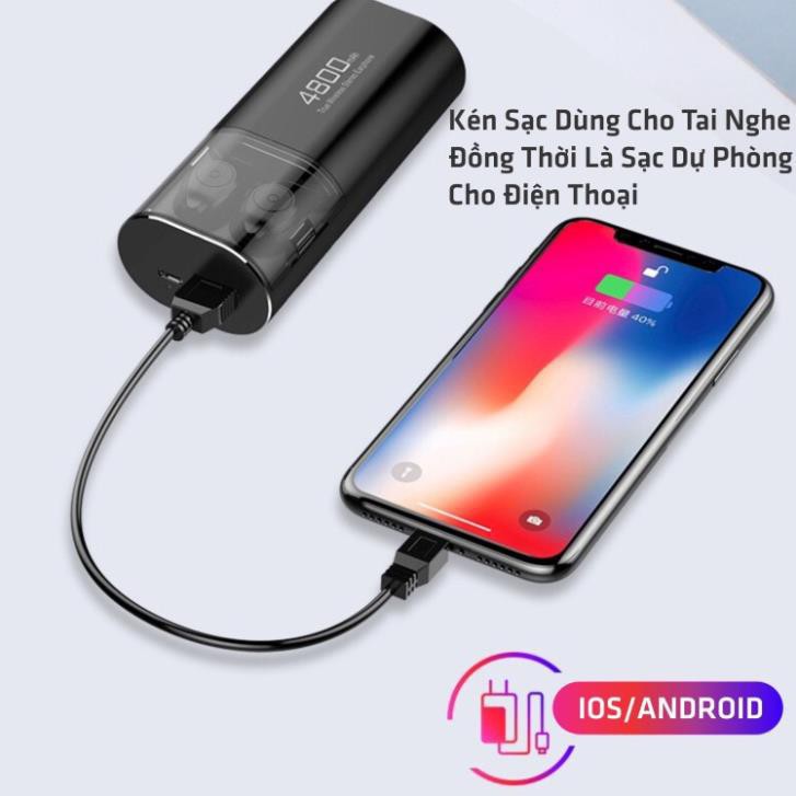 Tai nghe bluetooth không dây kiêm sạc dự phòng 4800 mAh S11 bản mới nhất 2020 chông nước nghe siêu hay