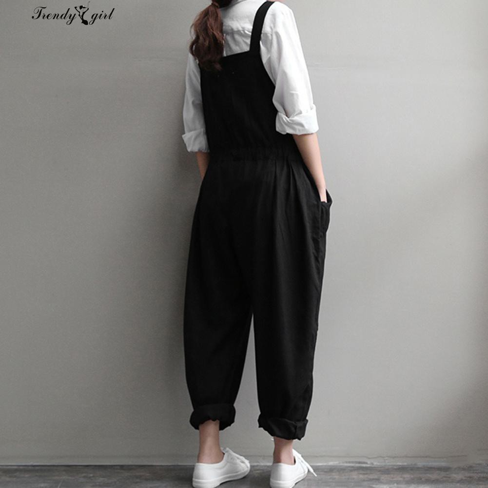 Quần yếm dáng rộng phong cách cổ điển thời trang cho nữ | BigBuy360 - bigbuy360.vn