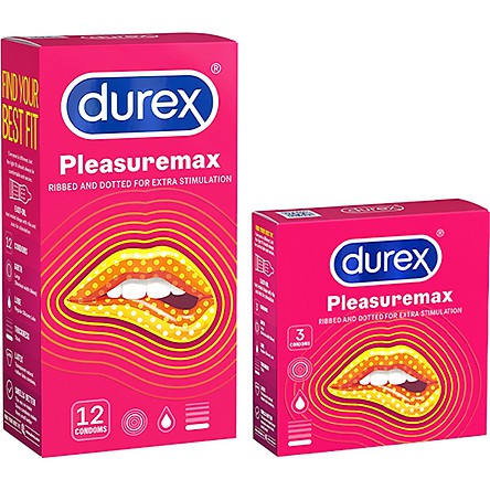 [COMBO 5HỘP]Bao Cao Su Durex Pleasuremax (Hộp 12 cái)-(SIÊU MỎNG-GÂN)-KÍCH THÍCH ÂM ĐẠO-KÉO DÀI THỜI GIAN-CHÍNH HÃNG