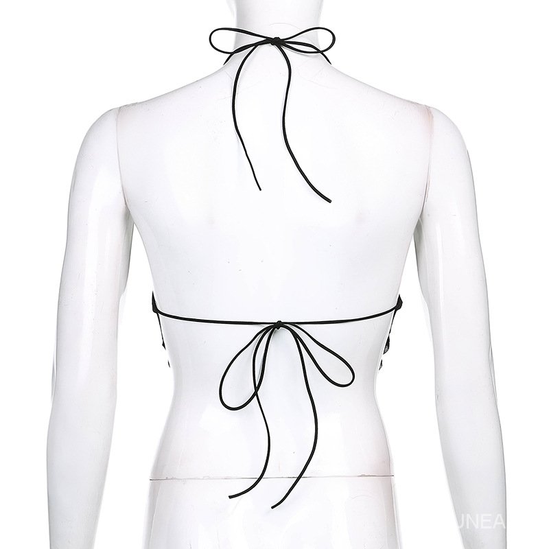 DUNEA Áo sát nách phối lưới thiết kế hở lưng quyến rũ DUNEA