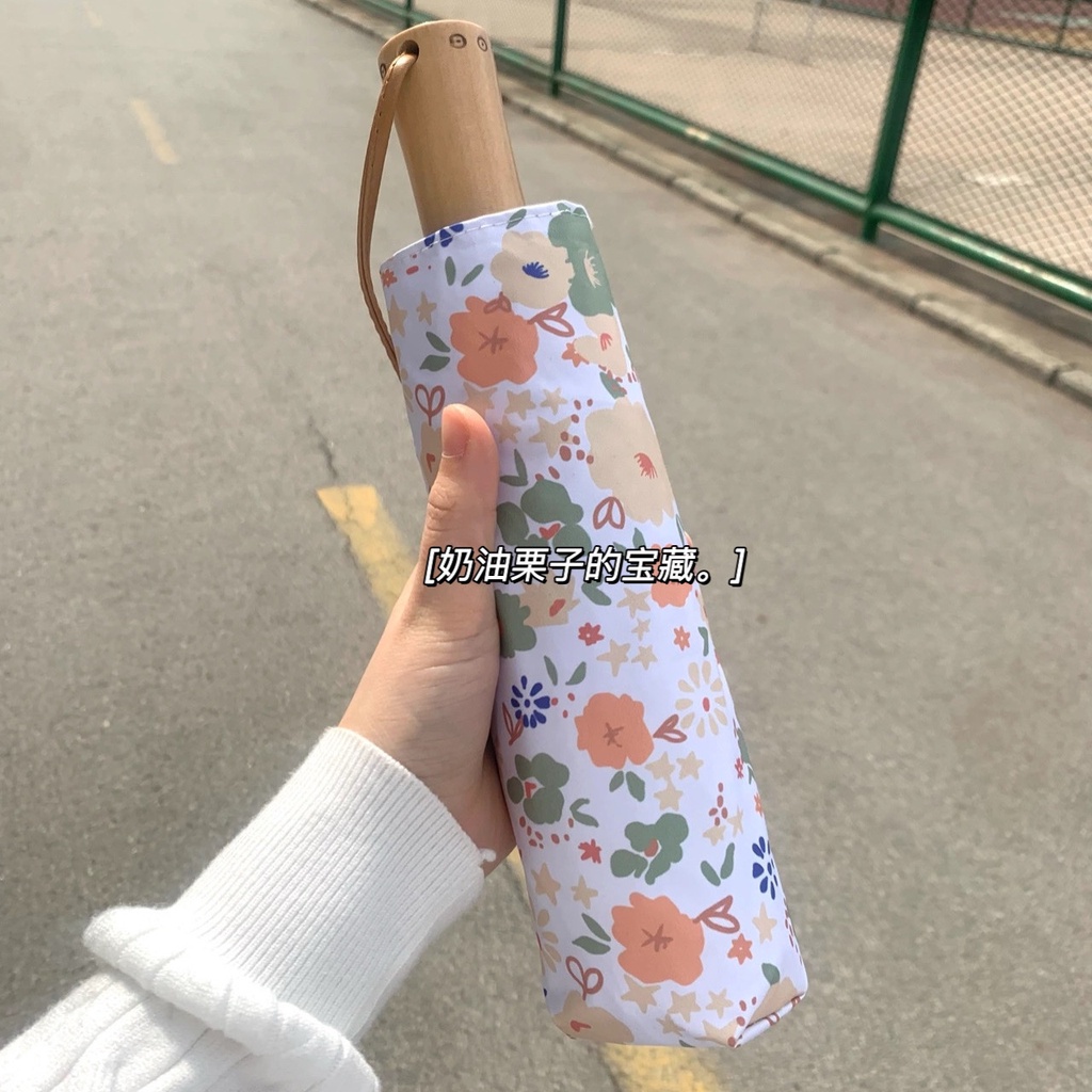 Dù Gấp Chống Nắng Mưa Họa Tiết Hoa Thời Trang