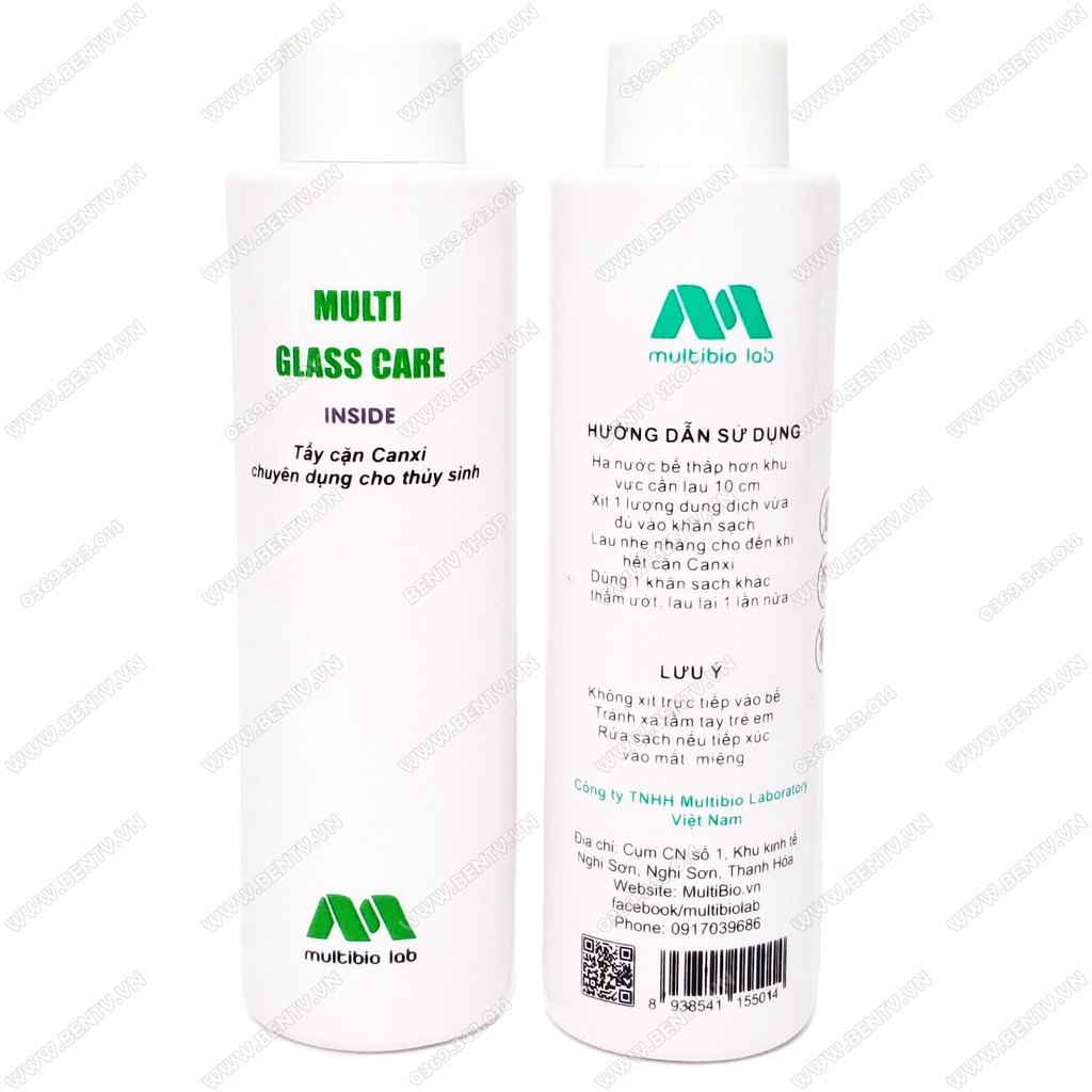 Tẩy Cặn Canxi Cho Bề cá Hồ Thủy Sinh Multi Glass Care