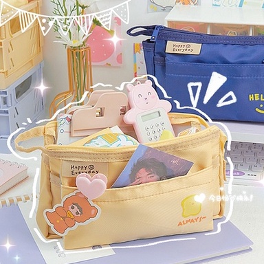 Túi Đựng Bút Chì Bằng Vải Bạt Sức Chứa Lớn