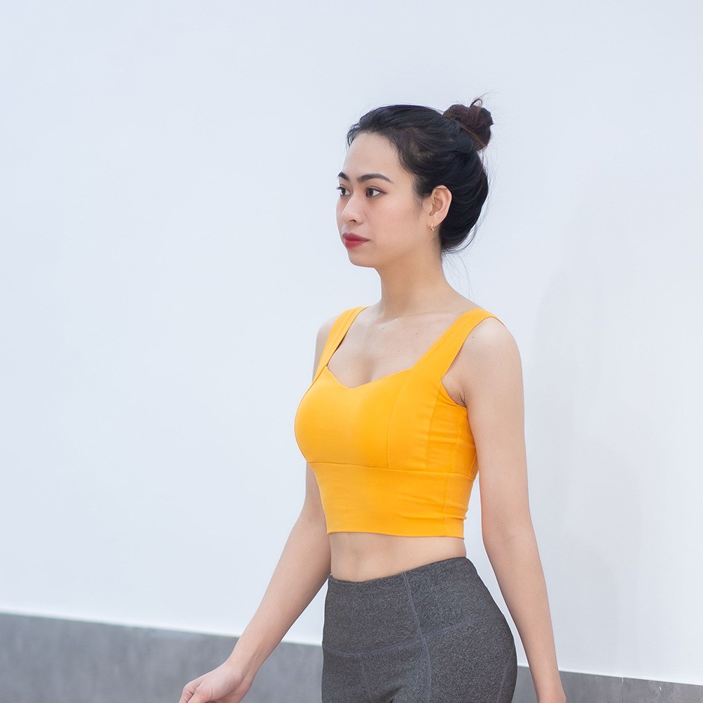 Áo ngực thể thao croptop cotton kiểu dáng hiện đại, phù hợp các môn tập yoga, đi bộ, dạo phố