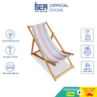 Ghế Võng Vải Tắm Nắng Du Lịch SEADECOR Khung Gỗ Tràm Siêu Bền Đẹp