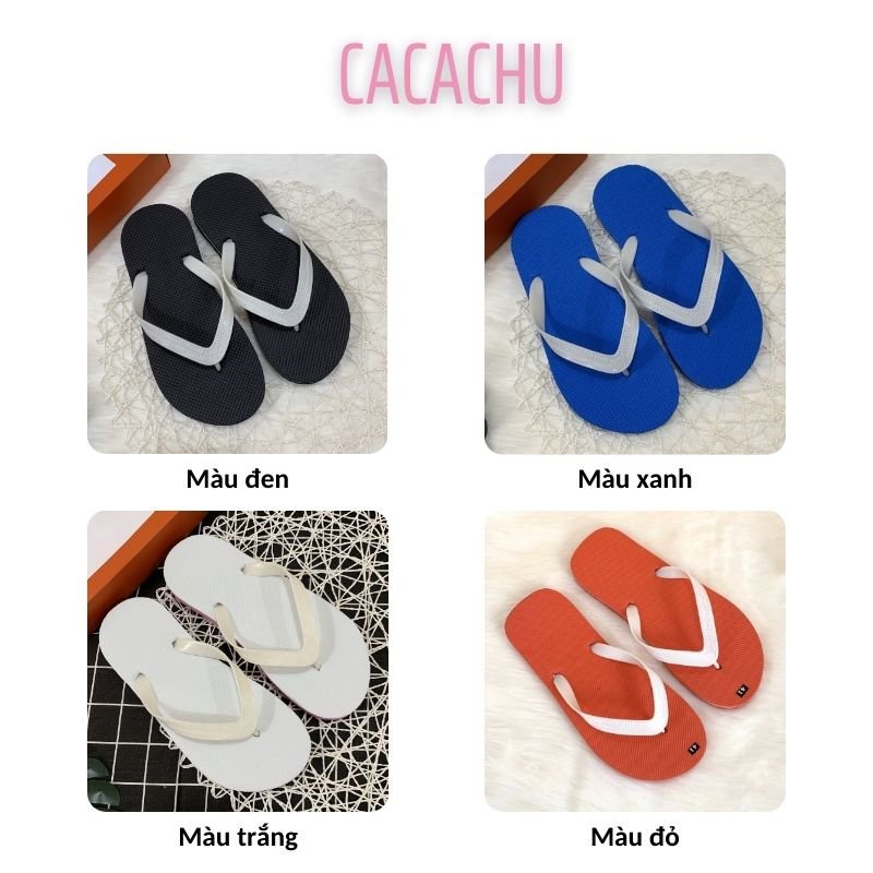 Dép tông nam nữ Thái Lan xỏ ngón giá rẻ CACACHU D020-1, Tông lào unisex đủ size 36-43 hai màu đen xanh