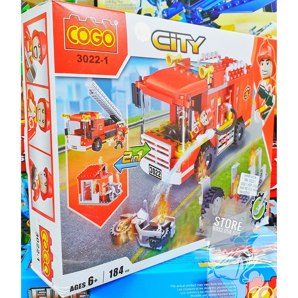 LEGO COGO 3022-1 Lắp Ráp Xe Cứu Hỏa ( 184 Miếng )