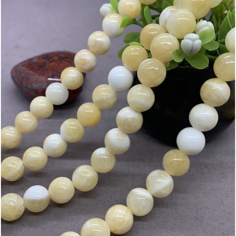 Chuỗi Hạt Đá 6/8/10mm Màu Trắng Tự Nhiên Dùng Làm Trang Sức