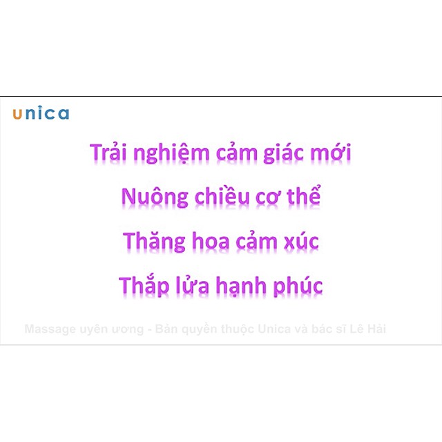 Toàn quốc- [E-voucher] FULL khóa học SỨC KHỎE- Massage uyên ương cùng chuyên gia Bác sĩ Lê Hải- UNICA.VN