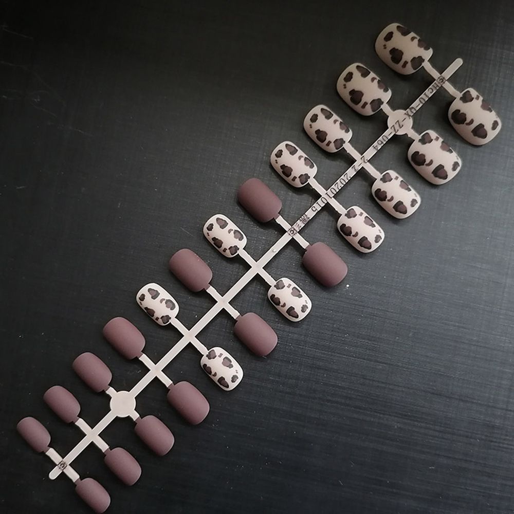 [Hàng mới về] Set 24 móng tay giả kiểu Pháp đầu vuông đính kim tuyến lấp lánh