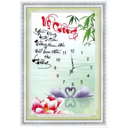 Tranh Thêu Chữ Thập 3D Đồng Hồ Vợ Chồng Nghĩa Nặng Tình Sâu 222637 (KHÁCH TỰ THÊU) KT: 39X58CM