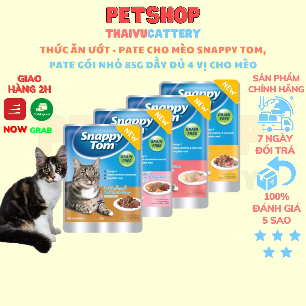 PATE GÓI SNAPPY TOM 85g Đủ 4 Vị NHẬP THÁI CHÍNH HÃNG