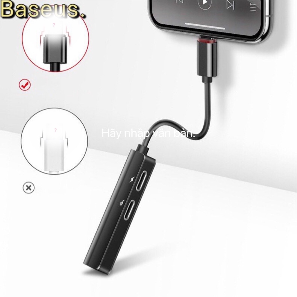 Jack Chuyển đổi 3 in 1 Vừa Sạc Vừa Nghe Baseus L52 Chính hãng