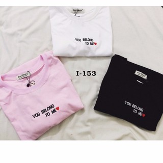 I-153 áo thun tay lỡ form rộng 2 màu hồng trắng you belong to me