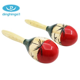 2 nhạc cụ maraca lớn chất liệu gỗ họa tiết xinh xắn