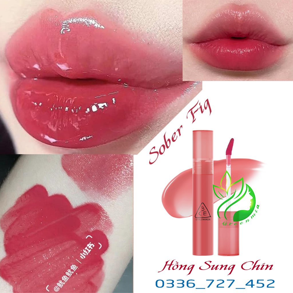 Son Tint Bóng Lì 3CE SYRUP LAYERING TINT SOBER FIG Hồng Đỏ Sung Chín