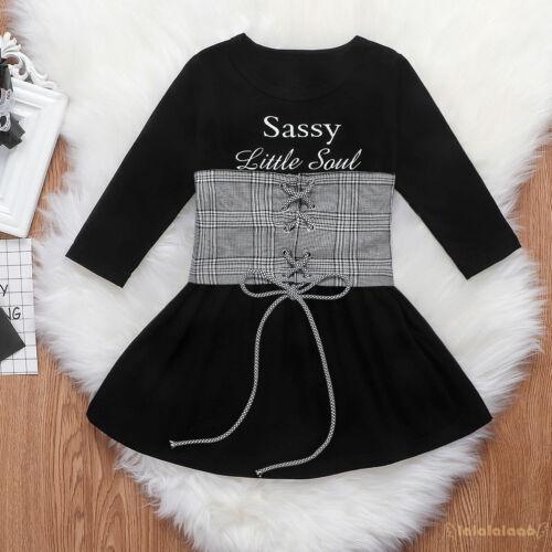 Fashion Baby Girls Sassy Little Soul Dress+Lace Up Vest