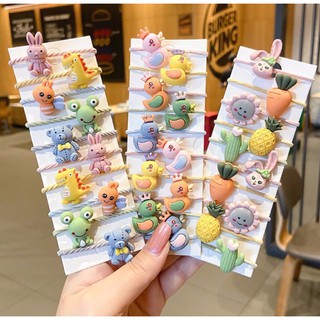 [ chọn mẫu ] Set 10 dây chun buốc tóc hoạt hình dễ thương cho bé gái