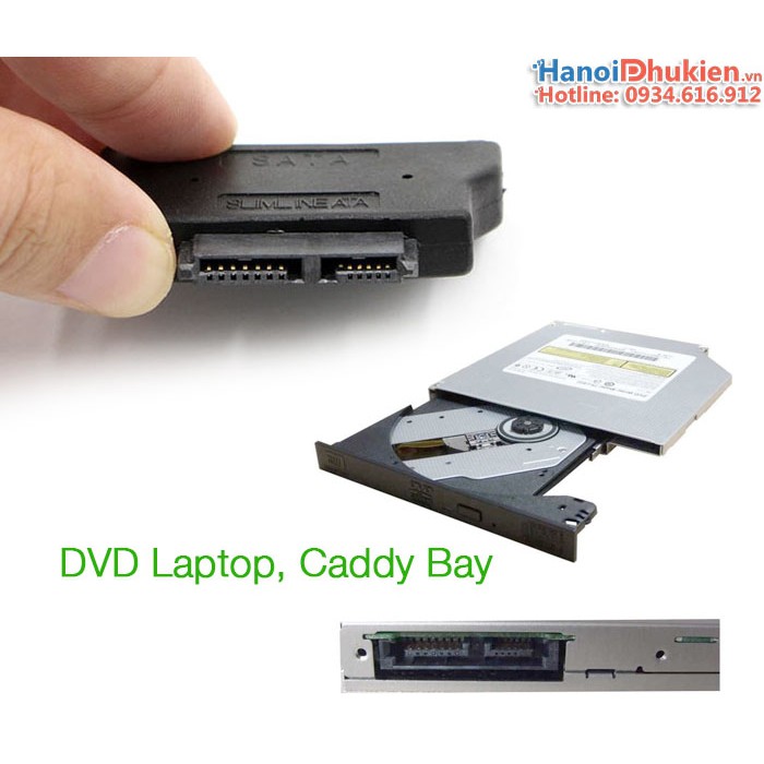 Đầu chuyển đổi SATA sang Slim SATA 7+6 (chân nhỏ) CD/DVD Laptop