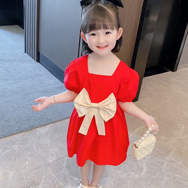 Đầm công chúa IQ ANGEL đính nơ cho bé gái