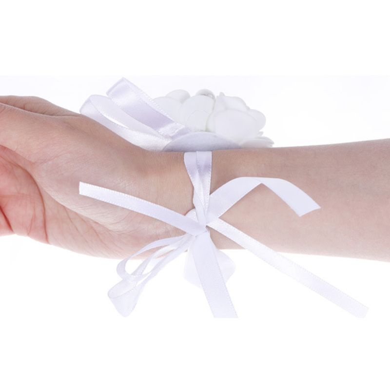 Vòng Tay Hoa Hồng Trắng Cho Phù Dâu