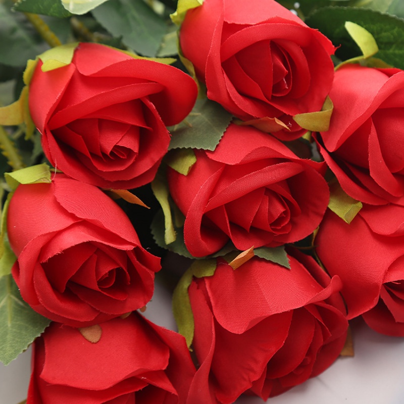 Bó Hoa Hồng Giả Bằng Lụa Trang Trí Tiệc Cưới / Khách Sạn