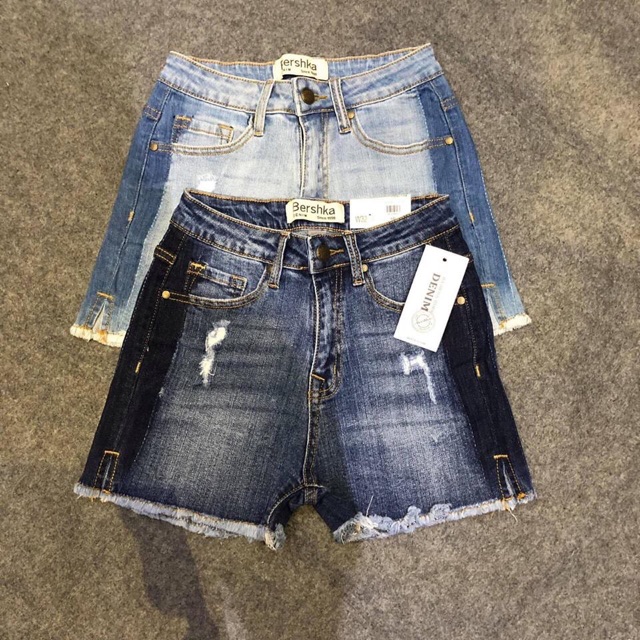 Short jeans phối màu rách xước B*S*K