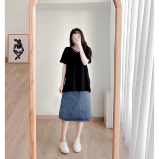 Áo pull kẻ chéo dây vai