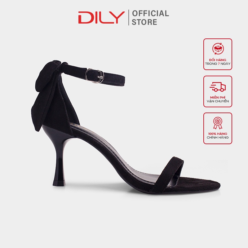 Giày Sandal Nữ DILY Thời Trang Công Sở Gót Nhọn Đính Nơ 7cm_AA0259