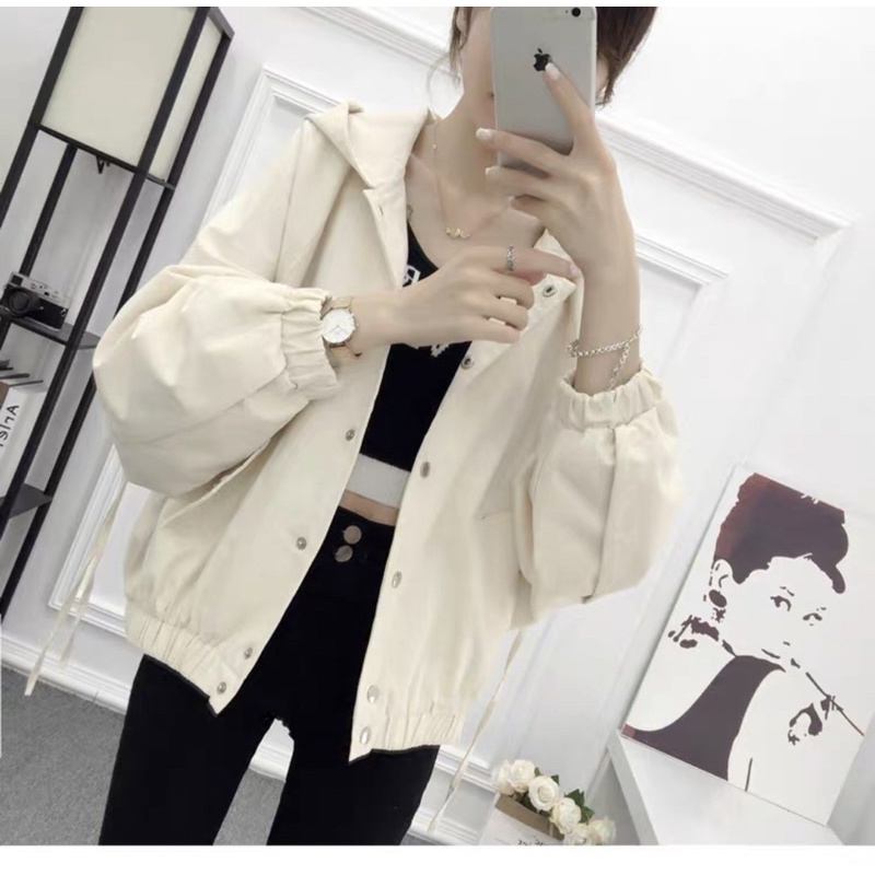 Áo kaki nữ tay dây rút ở lưng và tay