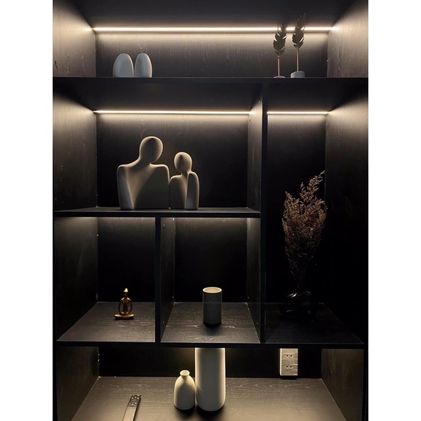 Set tượng decor phòng khách, tủ rượu phong cách Bắc Âu