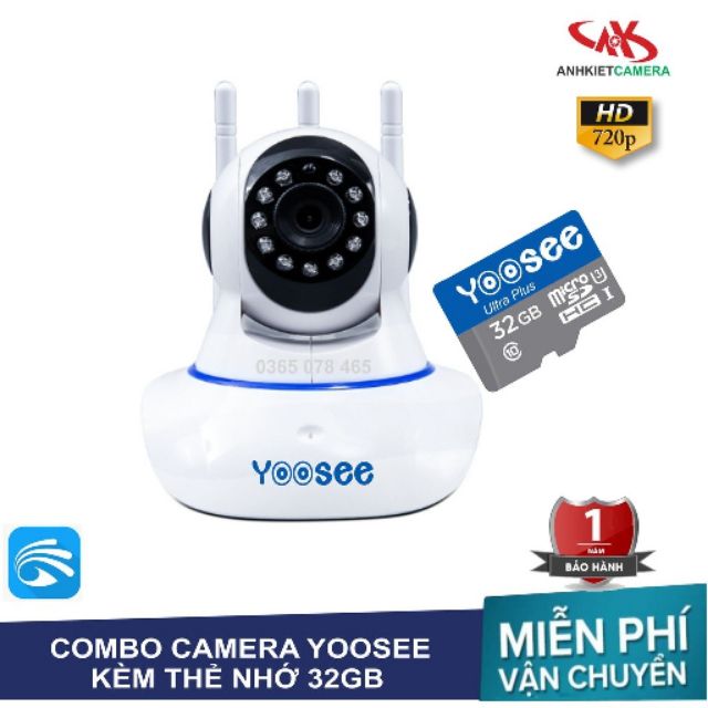 (COMBO) camera yousee 3 râu hàng chuẩn kèm thẻ nhớ chính hãng Yousee 32GB