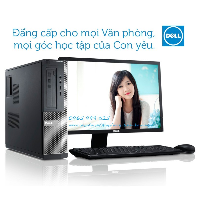 Bộ máy tính để bàn DELL core i3, RAM 4GB, SSD 240GB + HDD 500GB, Màn hình DELL 19 icnh.. Bảo hành 2 năm