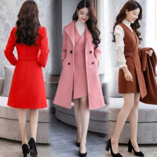 Set váy và áo khoác dạ thời trang, set thời trang nữ sang chảnh