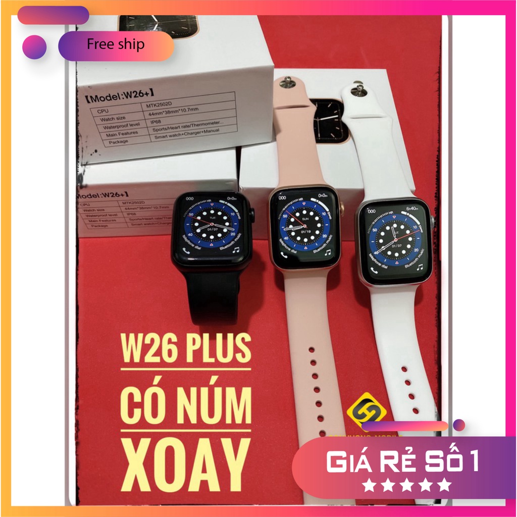 SĂN SALE NỮA NÀO Đồng hồ thông minh W26 Plus/W46 màn hình tràn viền 1.75 inch chống nước IP68 theo dõi sức khỏe hỗ t