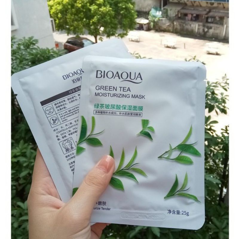 Mặt Nạ Bioaqua Trà Xanh Kháng Khuẩn Giảm Viêm Xóa Mụn Mờ Thâm Khóa Ẩm Thải Độc