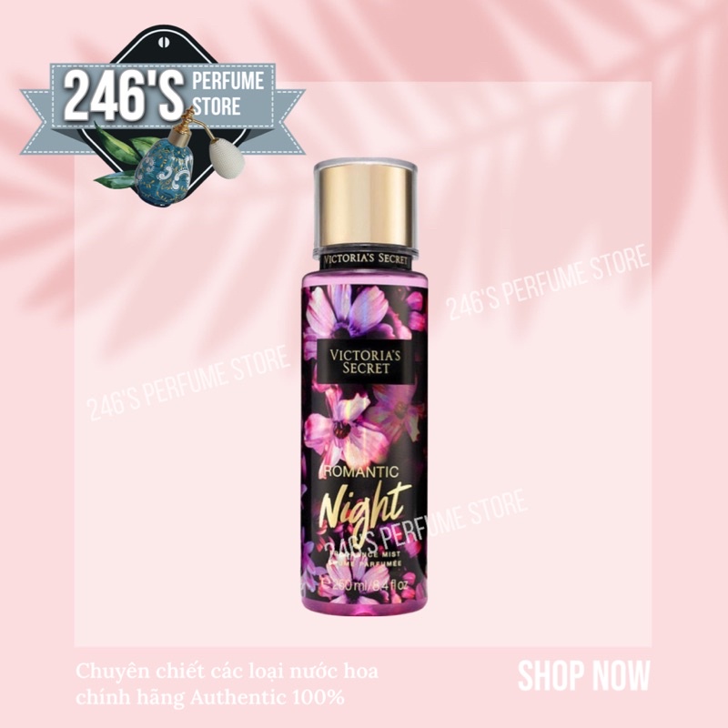 ✨Mun✨VICTORIA'S SECRET Xịt Thơm Toàn Thân Body Mist - Romantic Night 250ml