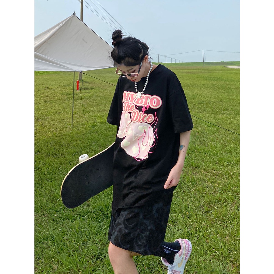 NRVP Áo Thun Nữ Oversize Cổ Tròn Thời Trang Hàn Quốc