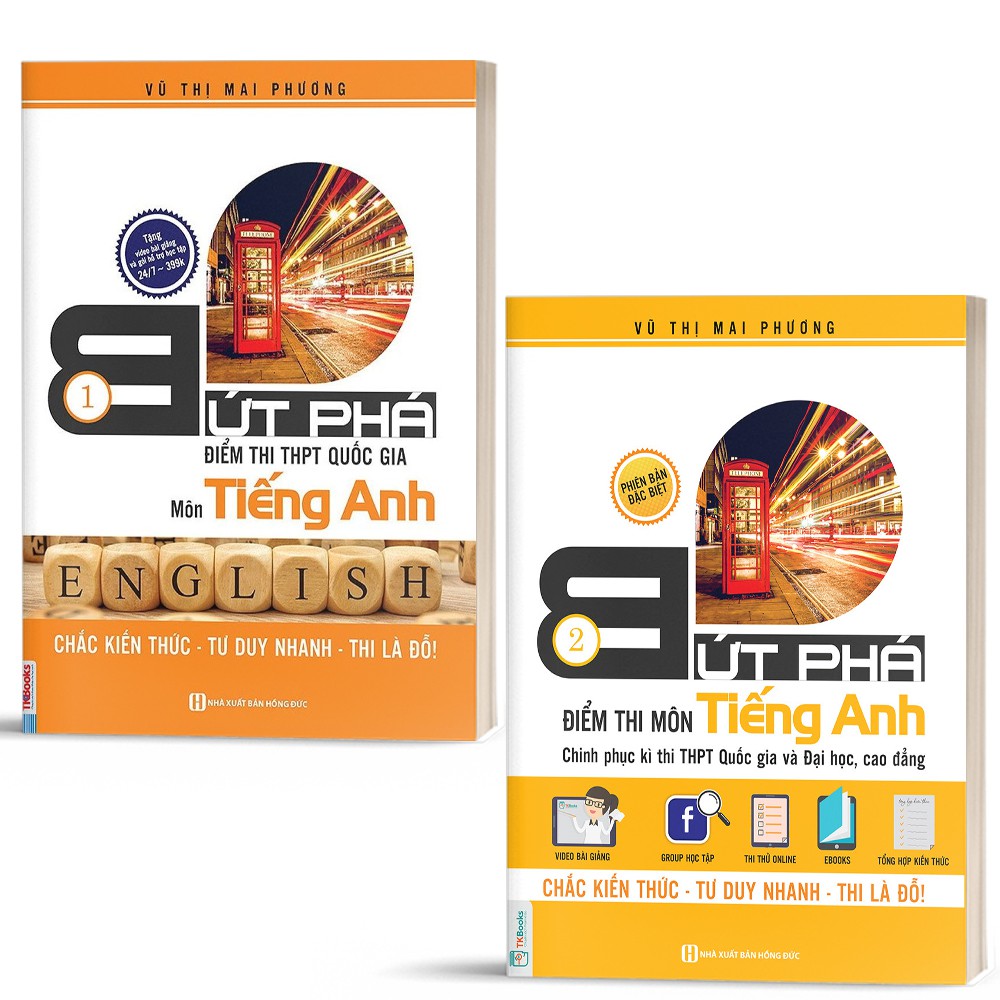 Sách - Combo Bứt phá điểm thi môn tiếng Anh (Chinh phục kì thi THPTQG và Đại học, cao đẳng) Tập 1 + 2