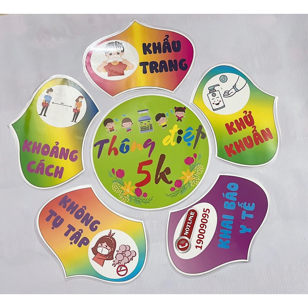 Thông Điệp 5k ép plastic, sẵn băng keo dán tường (kích thước nhị a3, cánh a4)