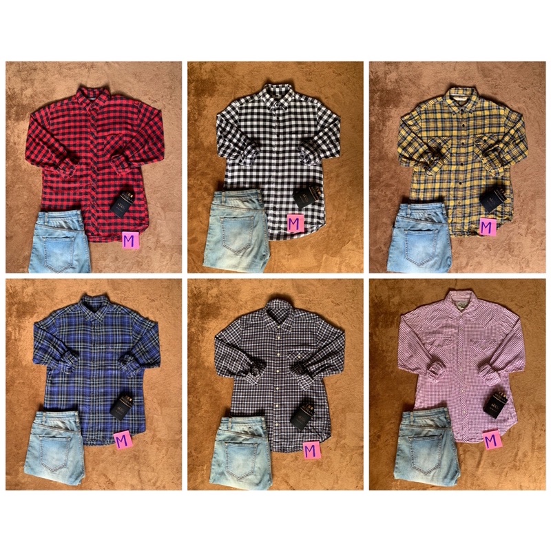 Combo 2 áo Sơ Mi Flannel 2hand [𝐅𝐑𝐄𝐄 𝐒𝐇𝐈𝐏] - Sơ mi flannel secondhand