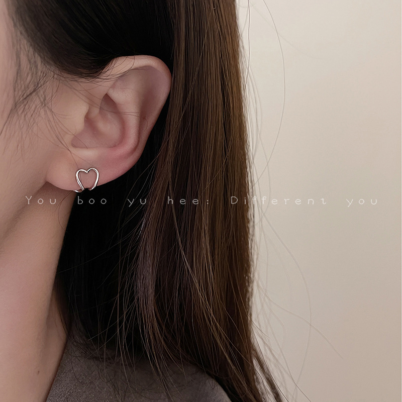 Khuyên kẹp tai không cần xỏ thiết kế hình trái tím sành điệu cho nữ